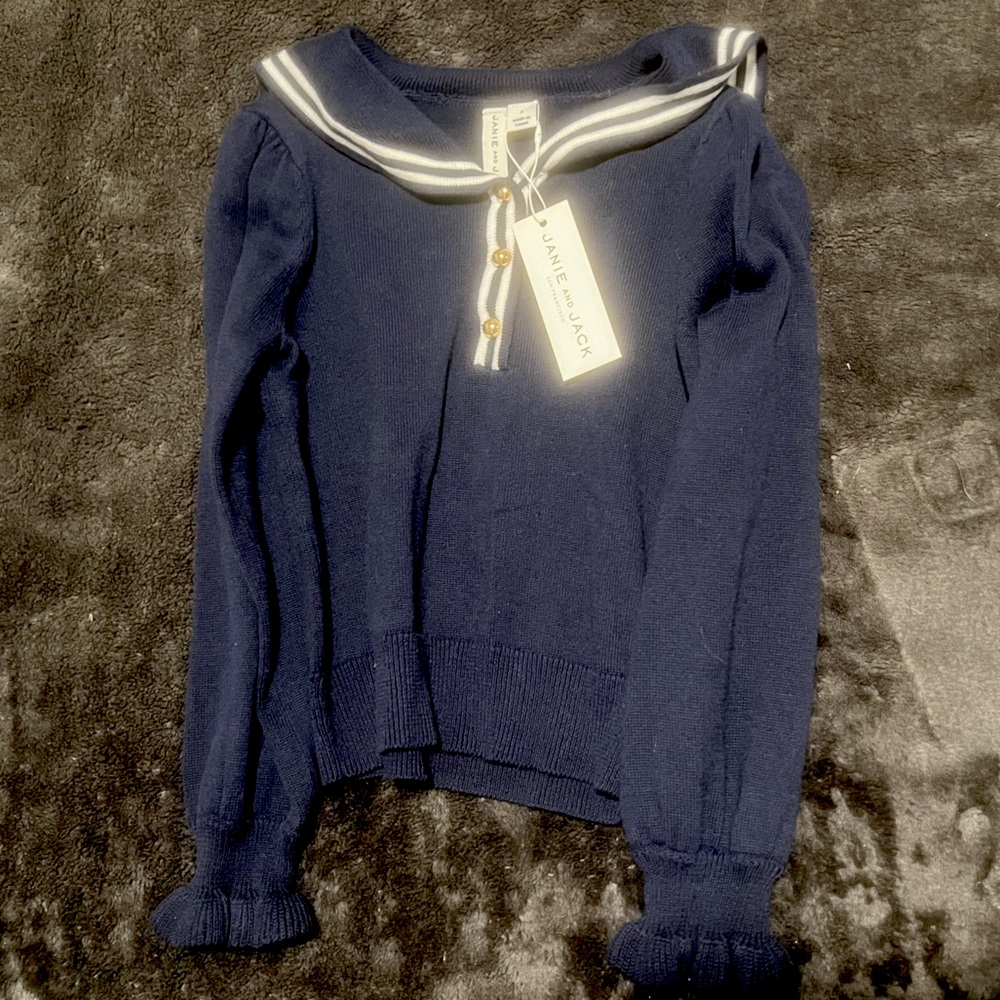 Janie and Jack size 4 blue sweater with gold buttons